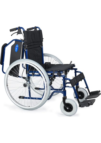 Tekerlekli Sandalye Lacivert | 45 cm Oturma Genişliği, Alüminyum Gövde, Refakatçi Frenli, Sırt Kırılmalı DM-321 fiyatları