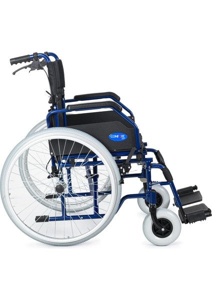 Tekerlekli Sandalye Lacivert | 45 cm Oturma Genişliği, Alüminyum Gövde, Refakatçi Frenli, Sırt Kırılmalı DM-321 fırsatları
