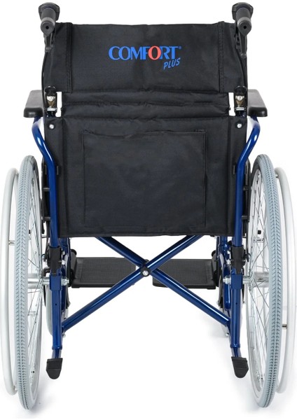 Tekerlekli Sandalye Lacivert | 45 cm Oturma Genişliği, Alüminyum Gövde, Refakatçi Frenli, Sırt Kırılmalı DM-321