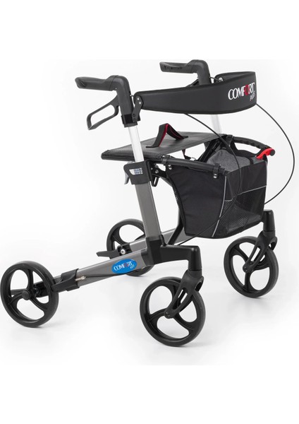 Rolatör Yürüteç Gri | Alüminyum Şase, Katlanabilir 8” Frenli Tekerlekli, Oturaklı ve Sepetli Lux Model, Spirit-X3 fiyatları