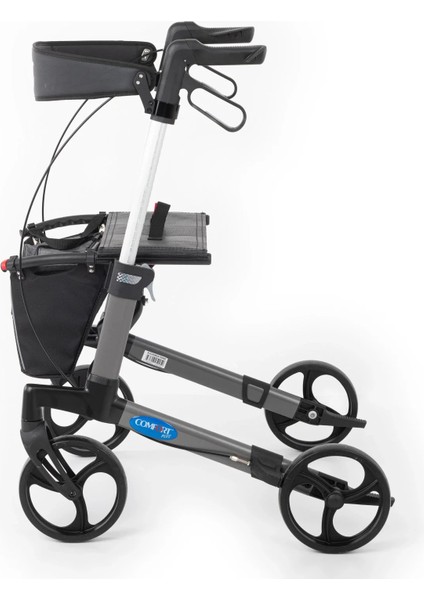 Rolatör Yürüteç Gri | Alüminyum Şase, Katlanabilir 8” Frenli Tekerlekli, Oturaklı ve Sepetli Lux Model, Spirit-X3 indirimleri