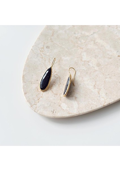 Olho Inclinado Doğal Taş Küpe