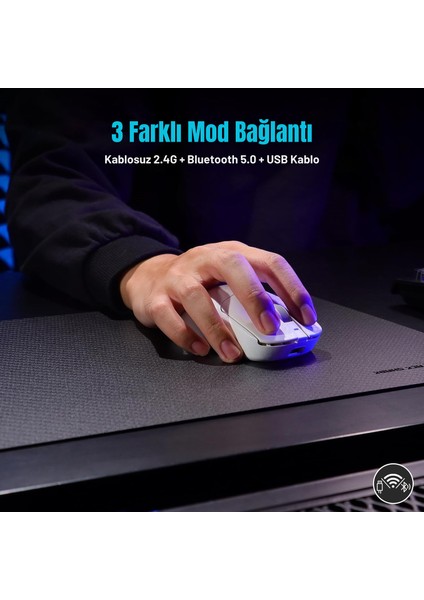 AJ199 Karbon Fiber 3 Modlu Ultra Hafif 24.000 Dpı, Oyuncu Mouse PAW3311 SENSÖR-500 Mah Batarya fırsatları