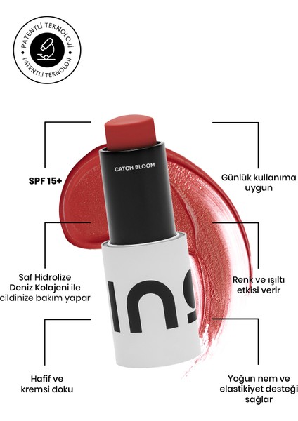 Ino Beauty Catch Bloom Pocket Lip & Cheek Stick Scarlet SPF30+ 4,5g indirimleri