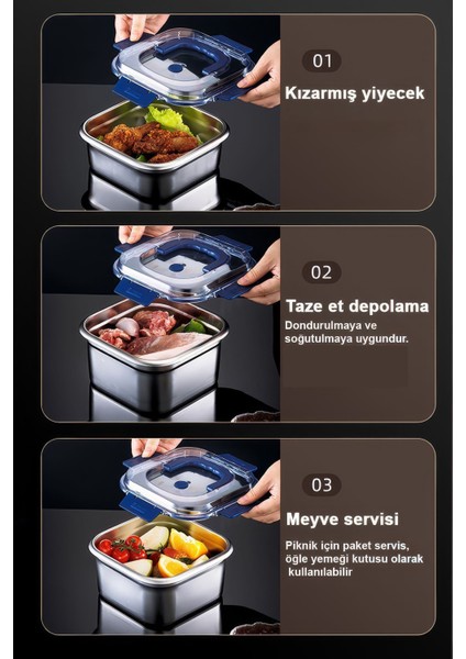 2 Adetçelik 1800 ml Kilitli Yemek Meyve Et Buzdolabı Beslenme Saklama Kabı MT106 indirimleri