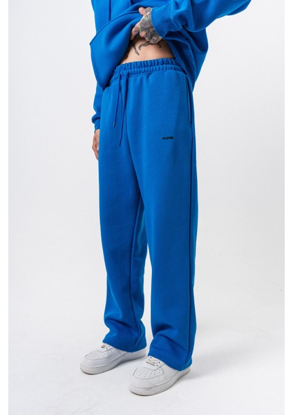Erkek Respire Yazı Detaylı Basic Baggy Eşofman Altı Mavi fiyatları