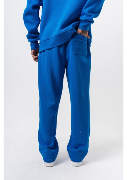 Erkek Respire Yazı Detaylı Basic Baggy Eşofman Altı Mavi modelleri