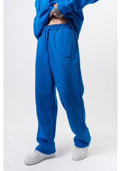 Erkek Respire Yazı Detaylı Basic Baggy Eşofman Altı Mavi fırsatları