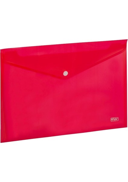 Çıtçıtlı Dosya A4 Şeffaf Kırmızı