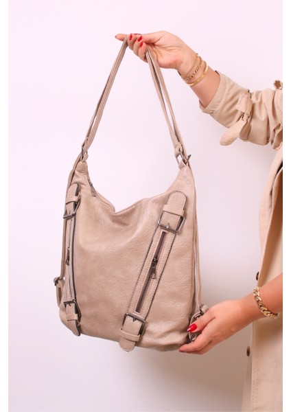 Büyük Boy Yumuşak Deri Çok Fonksiyonel Kadın Sırt ve Omuz Çantası - Şık ve Pratik Tasarım modelleri