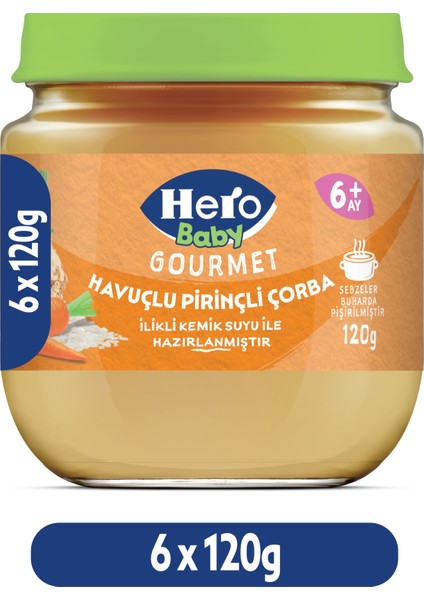 Gourmet Havuçlu Pirinçli Kavanoz Mama 120G X6