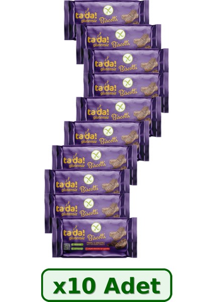 Glutensiz Fındıklı ve Çikolatalı Biscotti 110 gr x 10 Adet