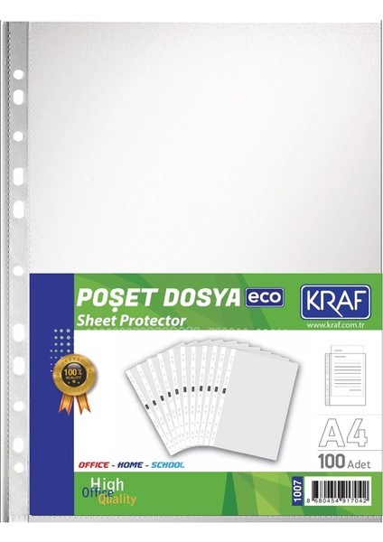 Eco Poşet Dosya A4 100'LÜ Paket