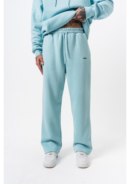 Erkek Respire Yazı Detaylı Basic Baggy Eşofman Altı Bebe Mavi