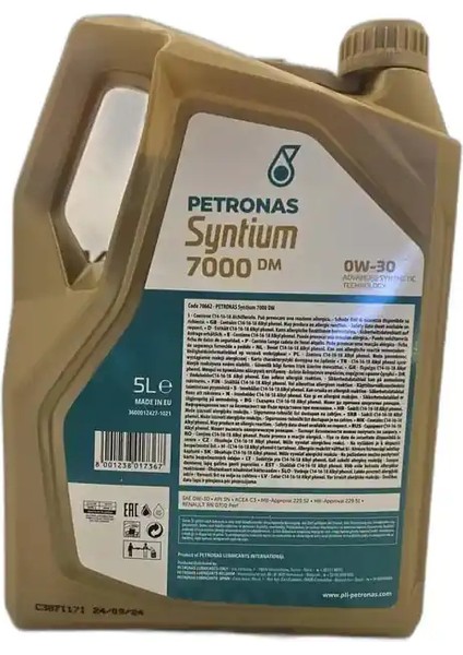 Syntium 7000 Dm 0W 30 5 L. Ileri Tam Sentetik Motor Yağı Mercedes Renault Onaylı fiyatları