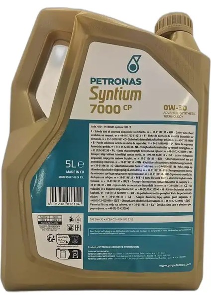 Syntium 7000 Cp 0W 30 5l. Ileri Tam Sentetik Motor Yağı Peugeot Citroen Onaylı fiyatları