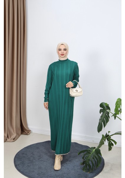 Saç Örgülü Merserize Elbise