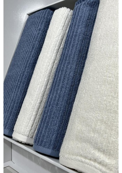 Ekol Hamam Takımı 4 Parça Krem - Mavi modelleri