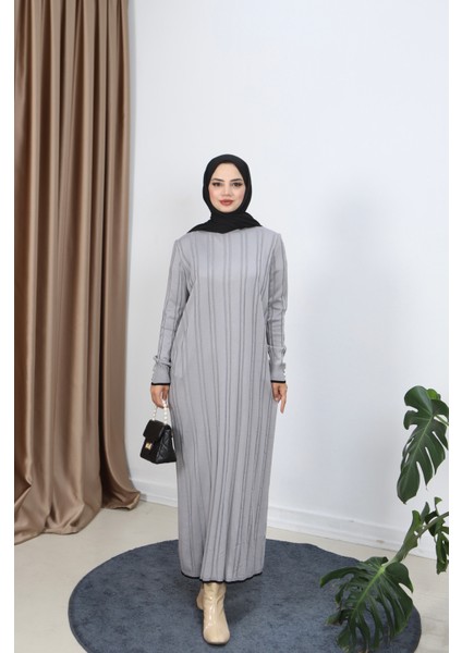 Saç Örgülü Merserize Elbise