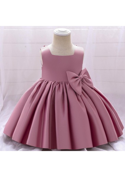 Kız Bebek Kare Yaka Elbise Doğum Günü Elbise Kız Çocuk Abiye Zarif Prenses Elbise