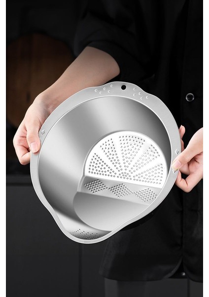 304 Çelik Mutfak Sebze Bakla Pirinç Yıkama Makarna Süzme Süzgeci MT113