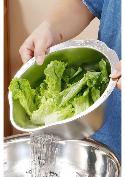 304 Çelik Mutfak Sebze Bakla Pirinç Yıkama Makarna Süzme Süzgeci MT113 modelleri