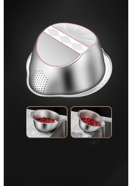 304 Çelik Mutfak Sebze Bakla Pirinç Yıkama Makarna Süzme Süzgeci MT113 fırsatları