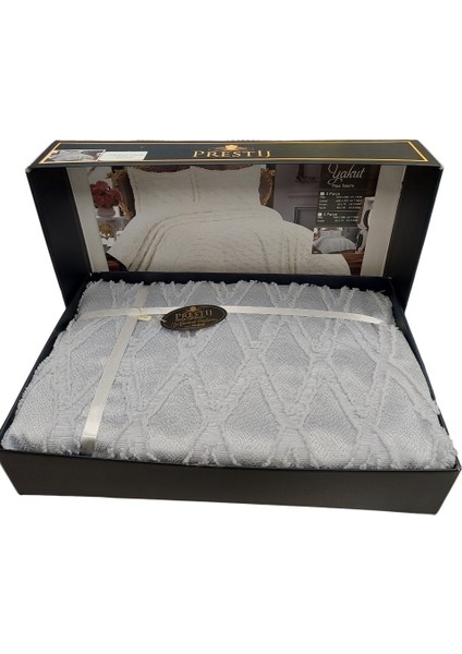 Puffy Yakut 3 Parça Çift Kişilik Yatak Örtüsü, Pike Örtüsü (250X260)-GRI fiyatları
