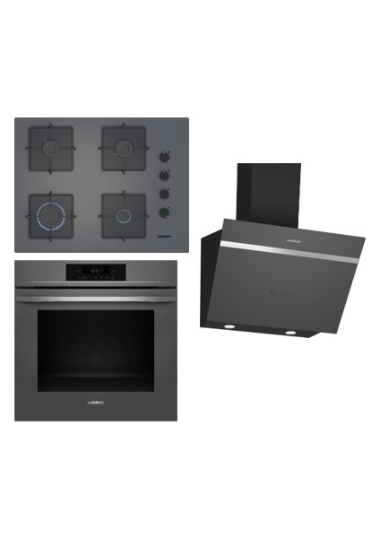 Antrasit Gri Ankastre Set (HJ852GYN0T Kendini Temizleyen Fırın EO7C8PP30O Ocak LC66KPJ70T