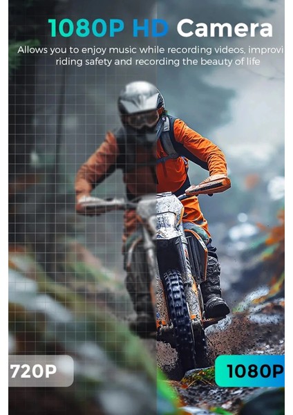 BT68 Motosiklet Kask Bluetooth Kulaklık 1080P Kamera Ses Kontrolü Video Kayıt Özellikli Intercom