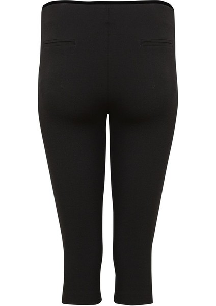 Madrid Streç Yandan Fermuarlı Siyah Kapri Pantolon indirimleri