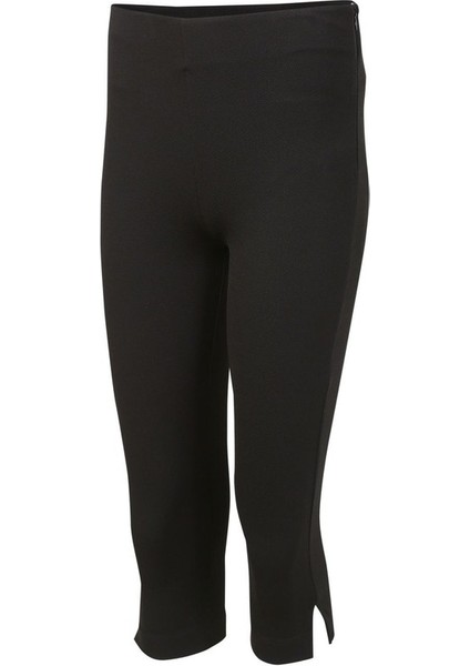 Madrid Streç Yandan Fermuarlı Siyah Kapri Pantolon