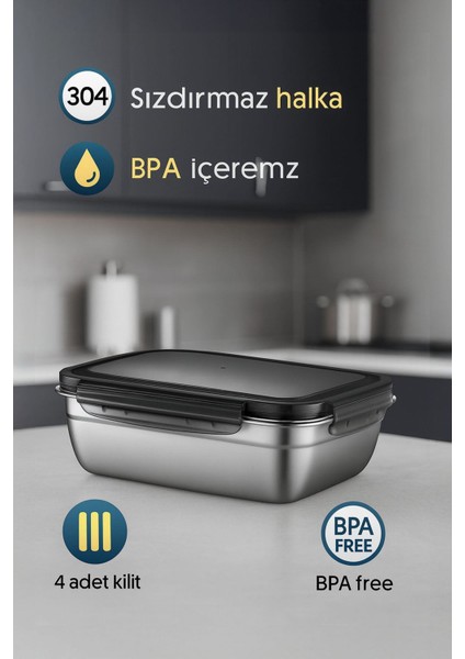 2 Adet 304 Çelik 550 ml Yemek Meyve Et Buzdolabı Beslenme Saklama Kabı MT224 fırsatları