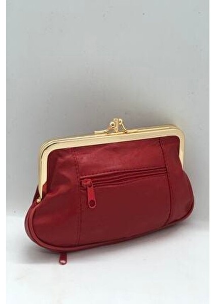 Hakiki Deri Kırmızı Kadın Cüzdanı