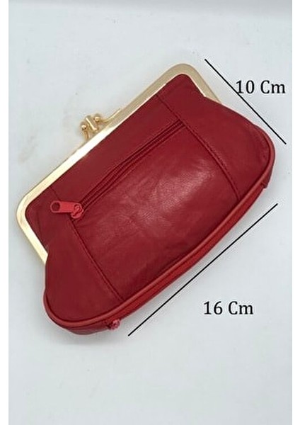 Hakiki Deri Kırmızı Kadın Cüzdanı