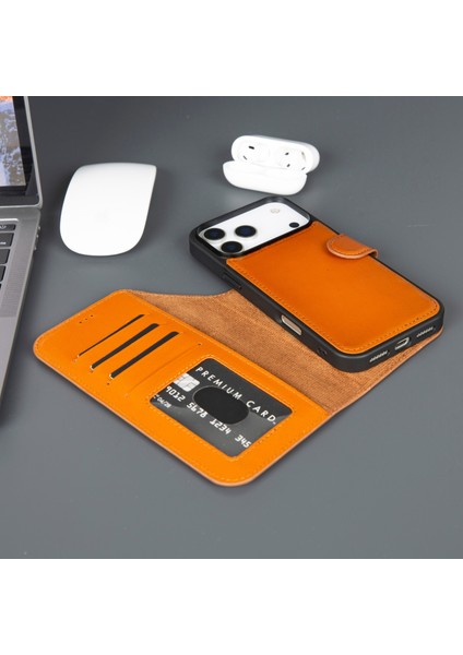 Casper iPhone 17 Pro Hakiki Deri Manyetik Cüzdan Kılıfı – Toronata