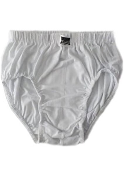 Erkek Çocuk 6'lı Paket Beyaz Kom Slip Külot Beyaz %100 Pamuklu