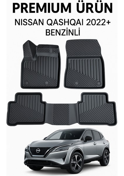 Nissan Qashqai 2022+ Benzinli Uyumlu 3D Oto Paspas Premium fırsatları