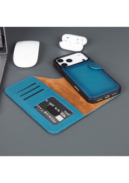 Casper iPhone 17 Pro Hakiki Deri Manyetik Cüzdan Kılıfı – Toronata