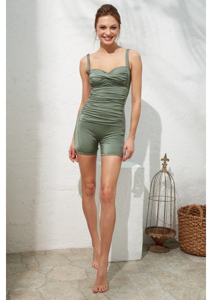 Fairy Şortlu Ayarlanabilir Askılı Sabit Kaplı Drapeli Korseli Mayo fırsatları