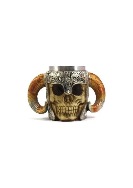 Vikings Kral Kuru Kafa Tasarım Çelik Kupa Bardak 1 Adet Eşsiz Tasarım