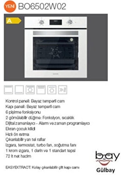 Beyaz 2'li Ankastre Set 5 Yıl Garanti (CS5343W01+BO6502W02)