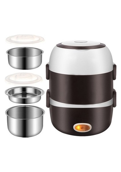 Elektrikli Öğle Yemeği Kutusu Üç Kat Paslanmaz Çelik (Yurt Dışından)