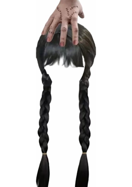 Wednesday Addams Karakter Peruk – 61 cm Uzunluk, Isıya Dayanıklı Sentetik Örgülü Saç, Doğal Siyah, Halloween & Parti Kostüm Peruğu fiyatları