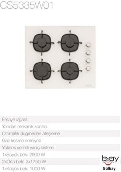 Beyaz 2'li Ankastre Set 5 Yıl Garanti (CS5335W01+BO6504W01)