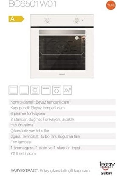 Beyaz 2'li Ankastre Set 5 Yıl Garanti (CS5343W01+BO6501W01)