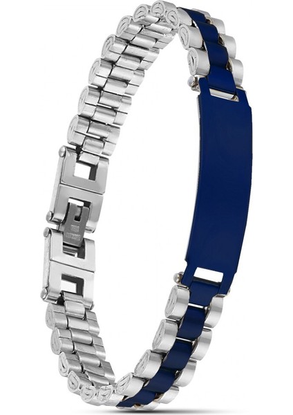 Parlement Mavi İsim Yazılabilir Ful Çelik Bileklik 31831G2D3M