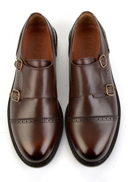 Kahve Hakiki Deri Erkek Klasik Ayakkabı E01580785403 fırsatları