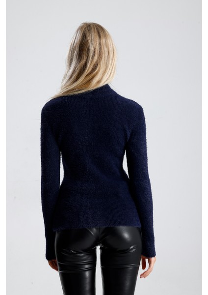 AYMİSS MODA Balıkçı Yaka Sakallı Triko Kazak