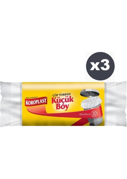 Güçlü Küçük Boy 30 Lu Çöp Torbası x 3 Paket